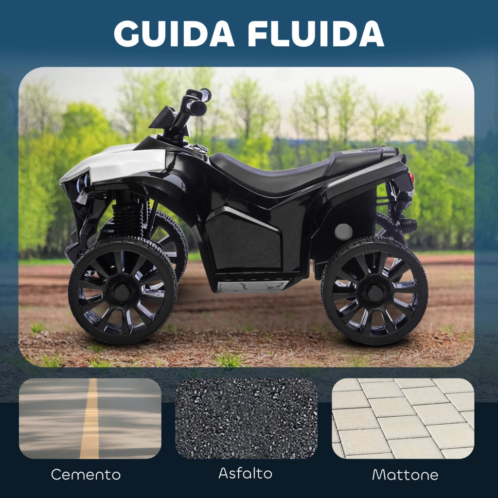 Quad Elettrico per Bambini ¨C Minimal ¨C Bianco 6V LED