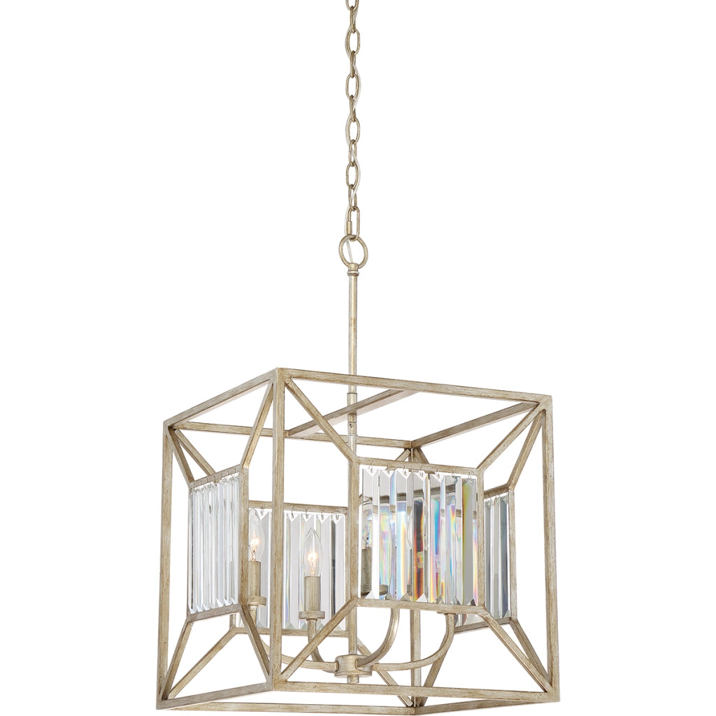 Lampada a sospensione Lakeside Quoizel oro 4xE14 cristallo