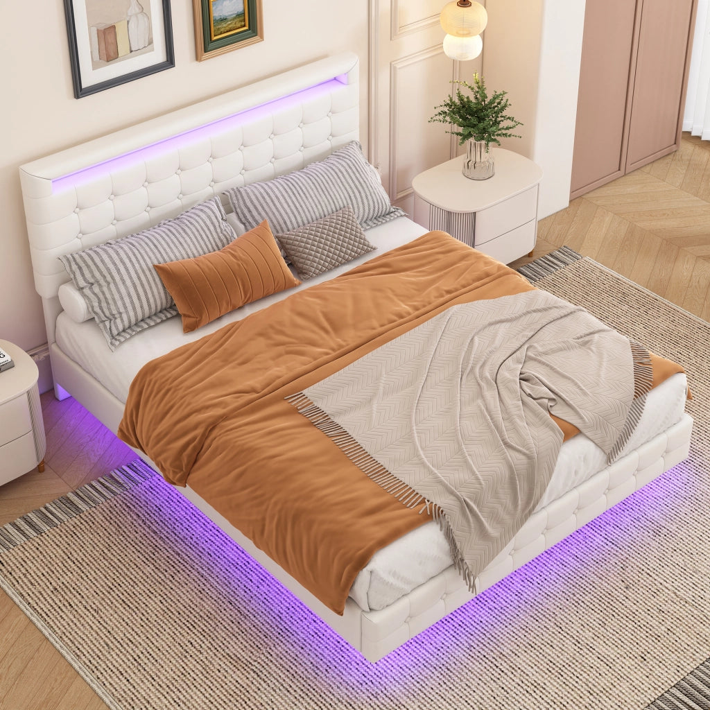 letto basso pu bianco 140 x 200 cm