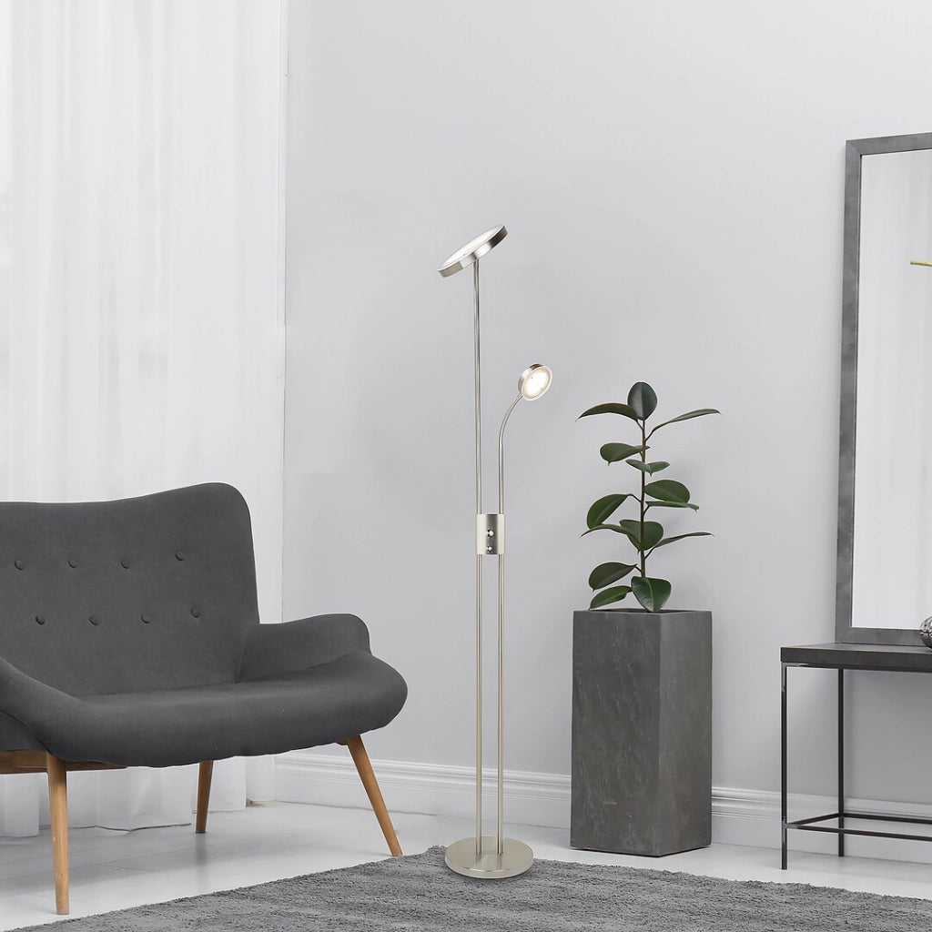 Lampada da terra cromata LED 23W con lettura Ophus Rabalux