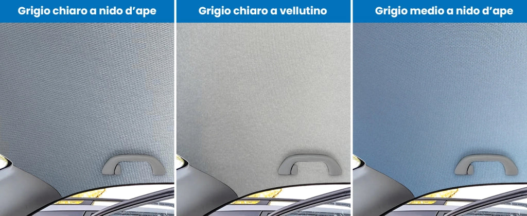 Kit Riparazione Tessuto Cielo Auto - Vellutino Grigio Chiaro Con 4 Colle Spray - Misura 1,50 x 2 m - Adatto anche per Pannelli Portiere e Pantoni