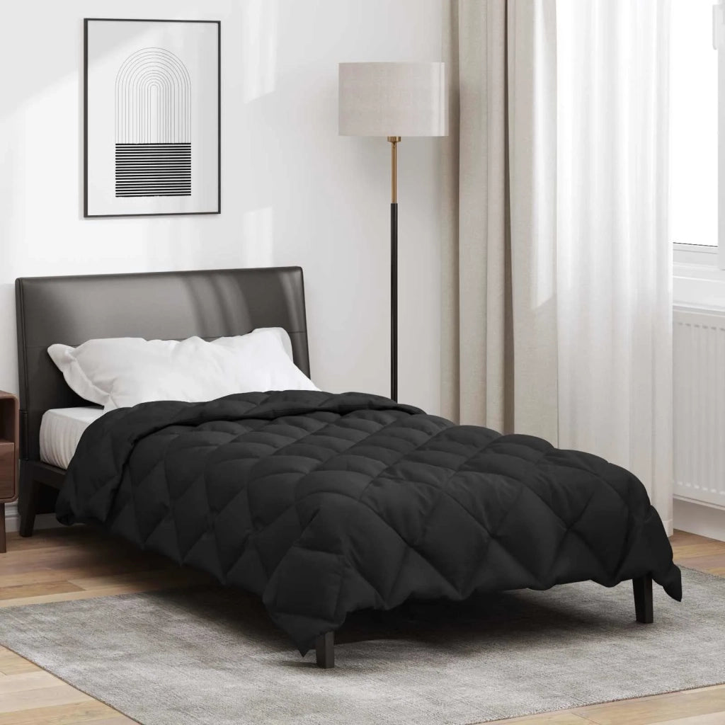 Piumone | Duvet Invernale Nero 140 x 200 cm Microfibra