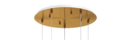 SOSPENSIONE OTTONE SAT. 5 LUCI TONDA VETRI 2X TR + 3X AM 1181OS-S5 T-TA