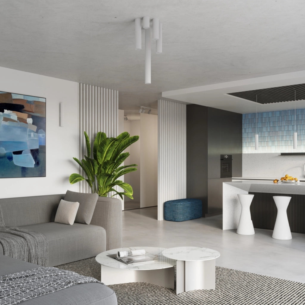 Lampada da soffitto KARBON 10 bianco