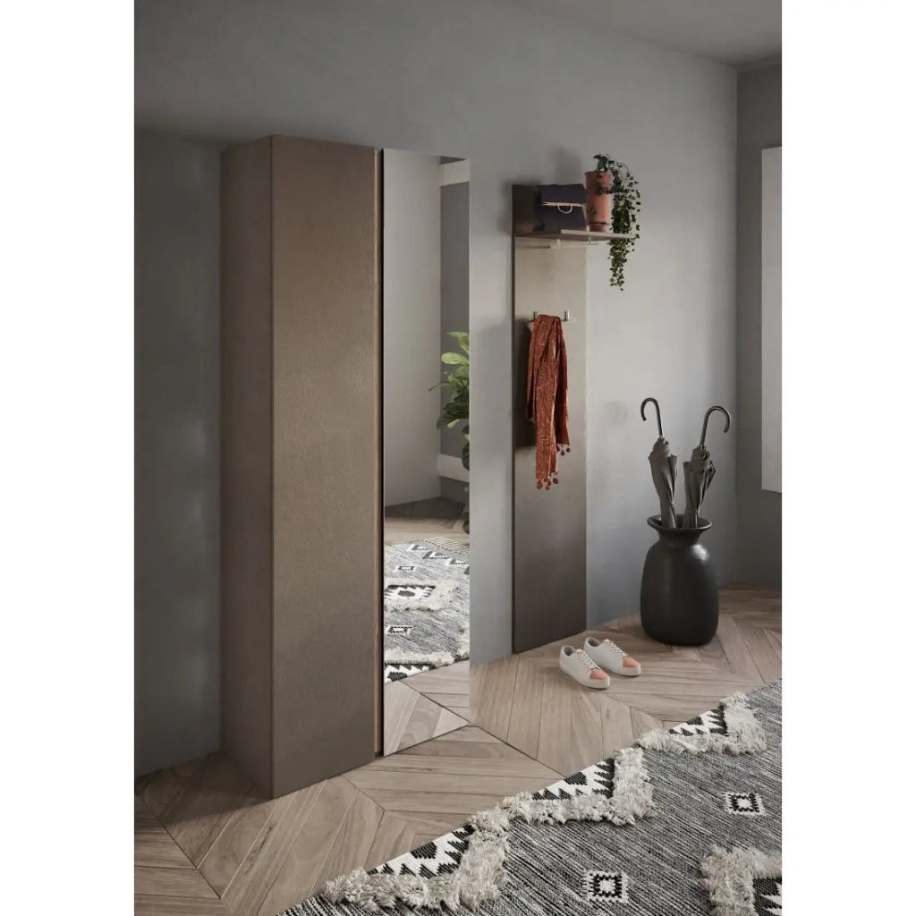 Appendiabiti sospeso KEY – 1 ripiano – Ganci integrati – Marrone – Design moderno