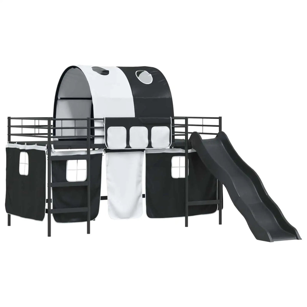 Struttura del letto loft per bambini-Giroletto per bambini Nero 107 x 200 cm Metallo 218459