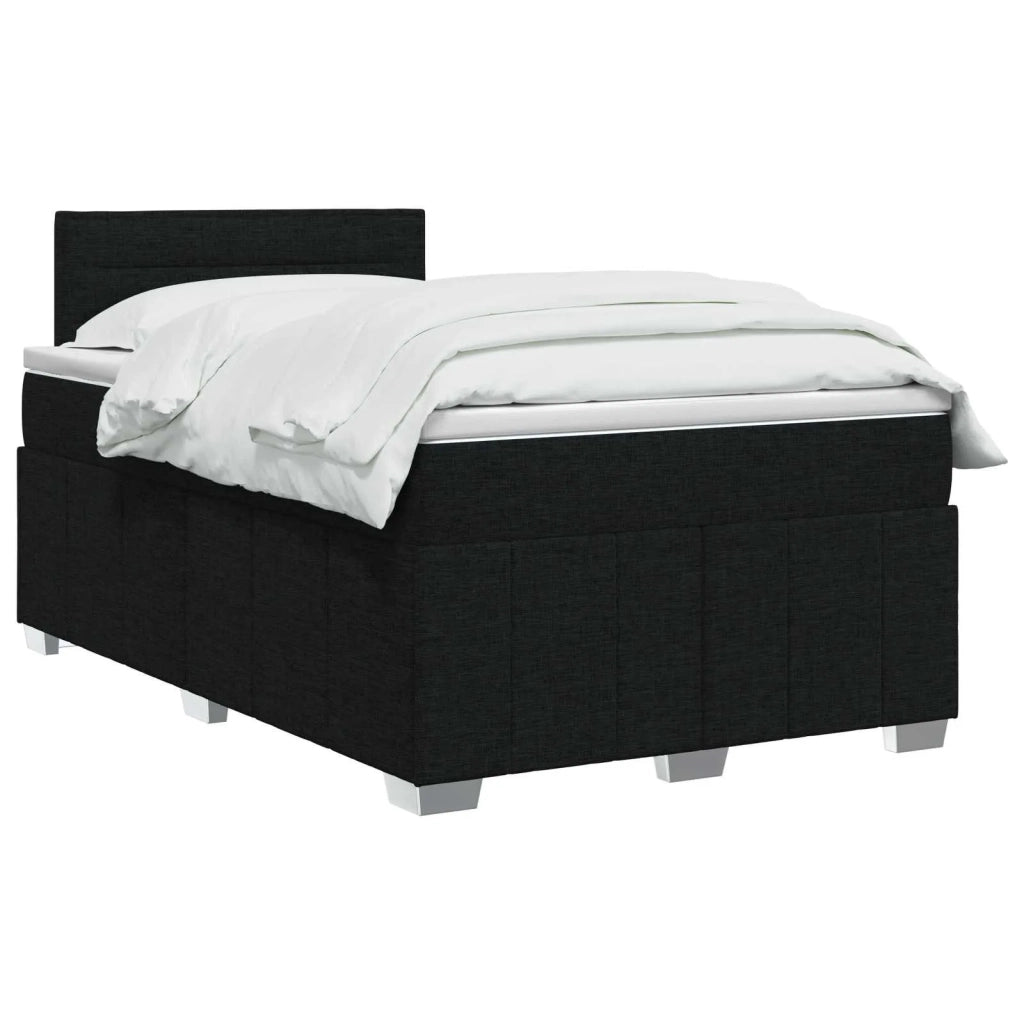 Letto box spring con materasso Nero 120 x 200 cm Tessuto 3452644