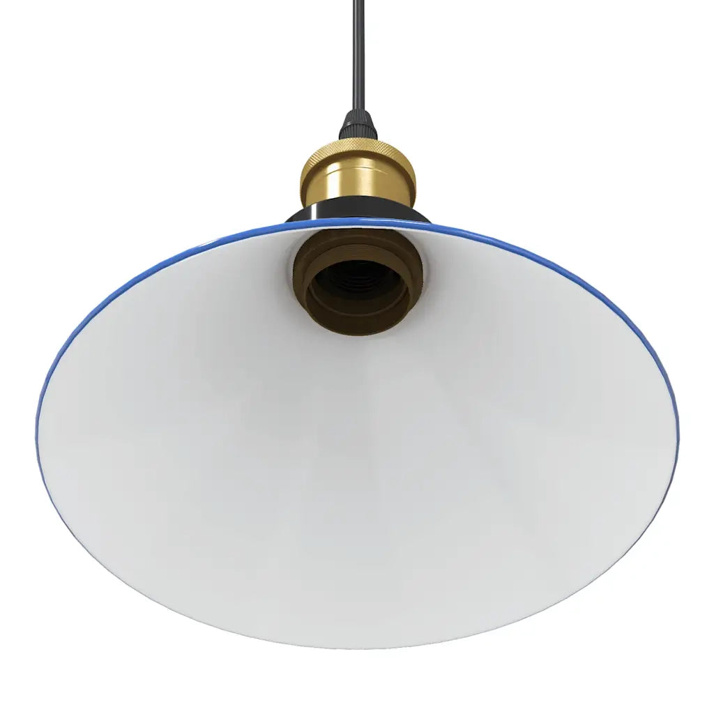 Lampada a Sospensione Regolabile E27 Blu Scuro Ø22 cm Metallo 4103444