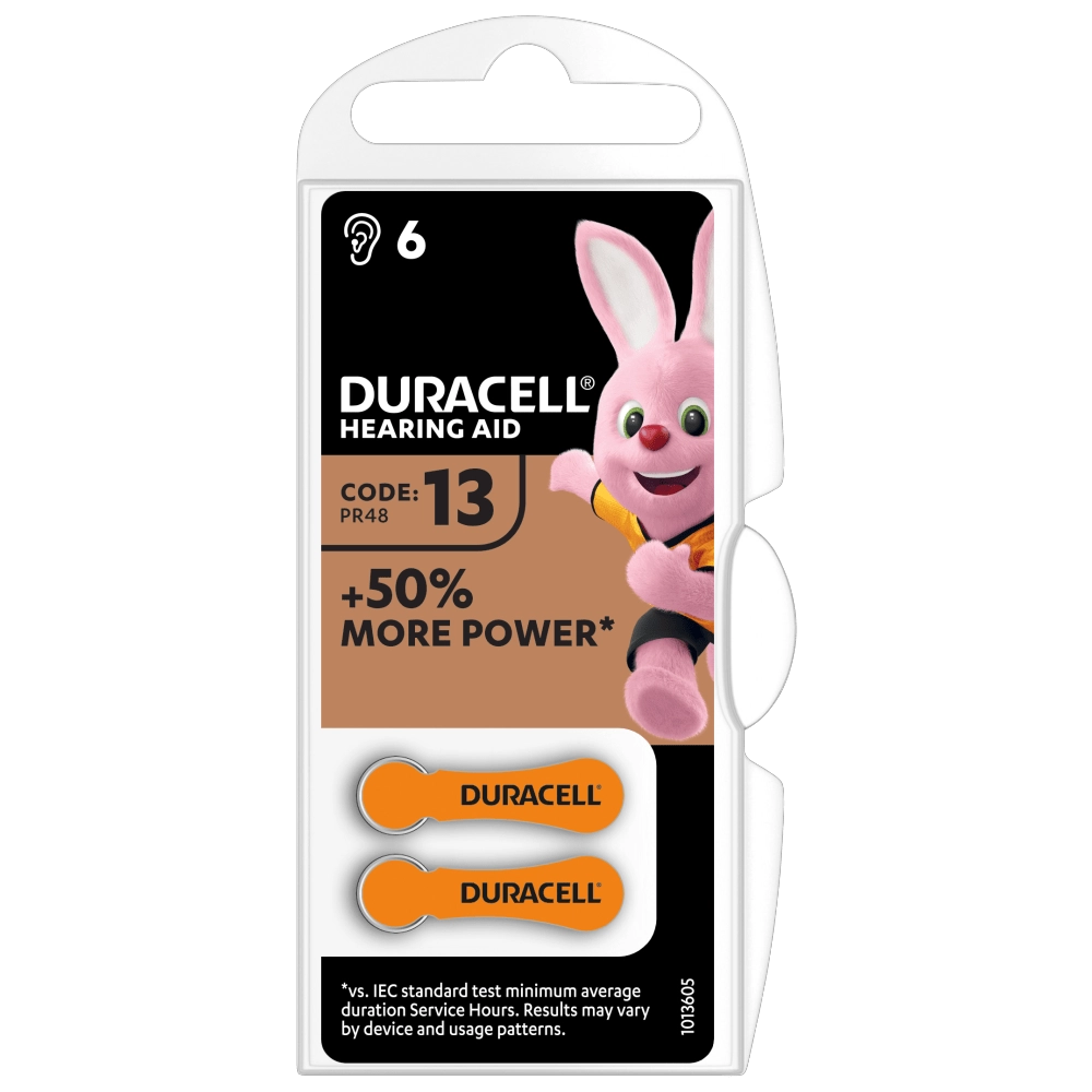 PILA PER APPARECCHI ACUSTICI 'EASY TAB 312' Blister 6 pezzi - Col. Marrone - 10 confezioni- DURACELL