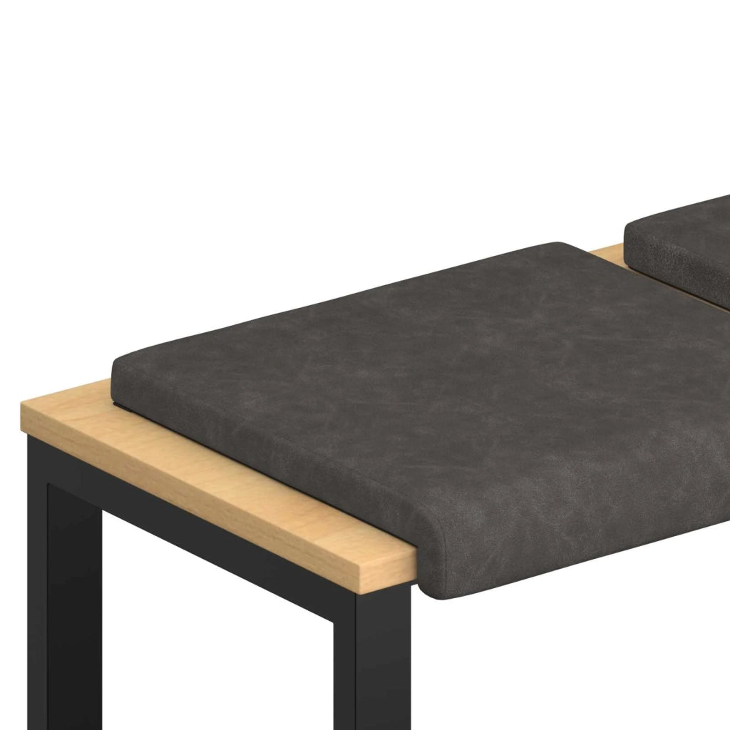 Cuscino per panchina 2 pcs Similpelle Nero Profondità 35 cm 42043044