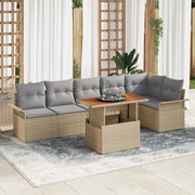 Set Divano da Giardino 7 pcs Beige Poly Rattan 3358079