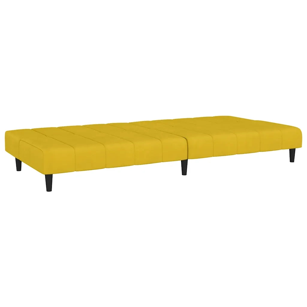 Divano Letto a 2 Posti-Sofa Letto 2 Posti-Daybed Giallo in Velluto 740049