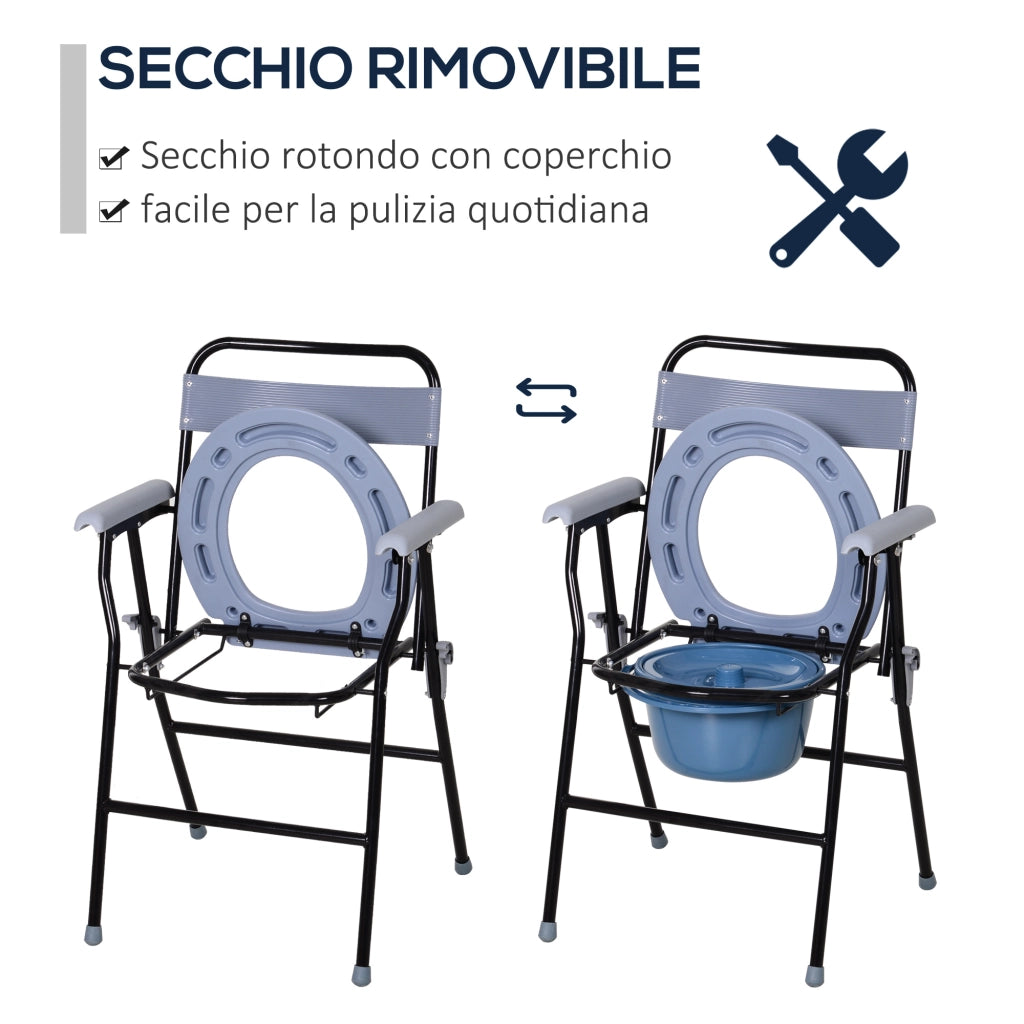 Sedia WC Pieghevole ¨C zephmum ¨C Plastica e Metallo 52x50x75 cm