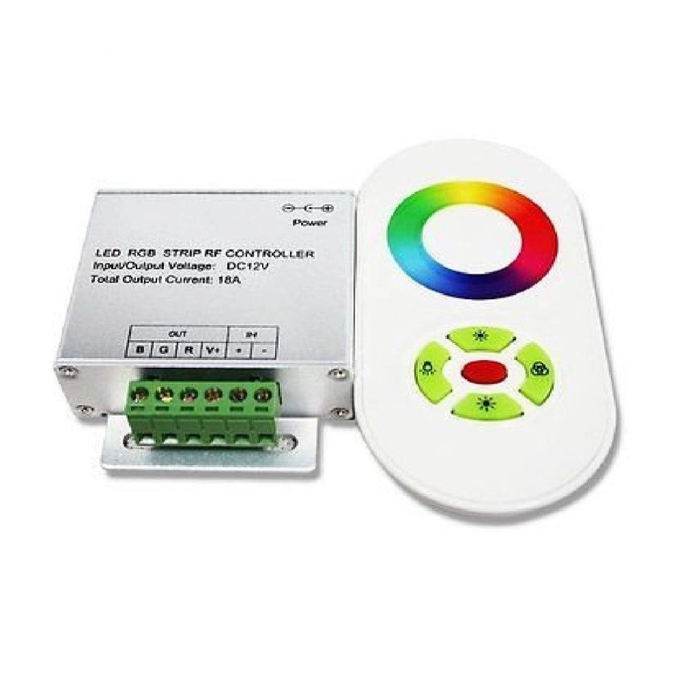 Trade Shop - Controller Dimmer Rgb Telecomando Touch Rf 12-24v 18a Per Striscia Led 5050 Rgb -