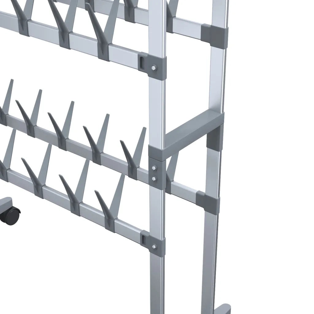 Scarpiera con Ruote-Scaffale per scarpe Argento 66x27x100 cm