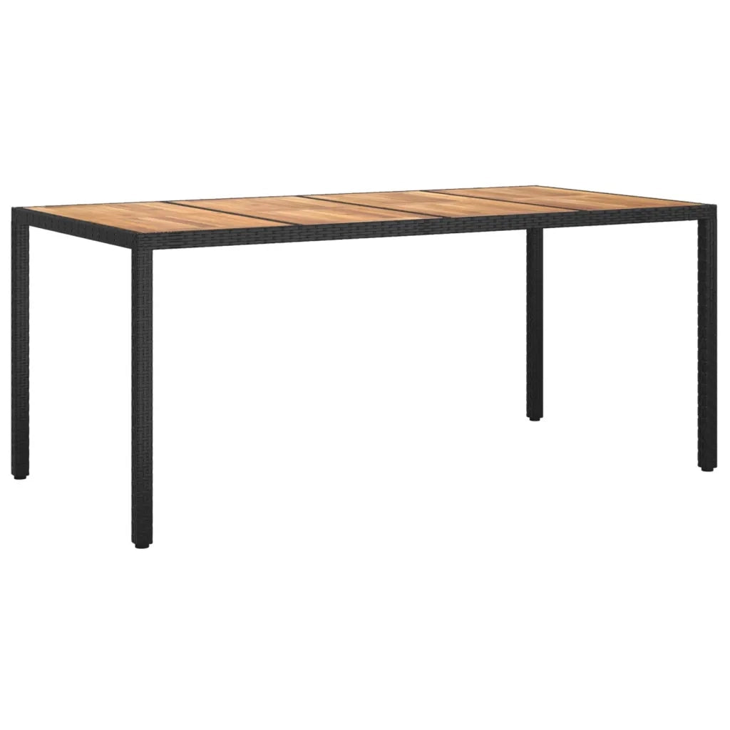 Set da Pranzo da Giardino 7 pz Nero con Cuscini in Polyrattan