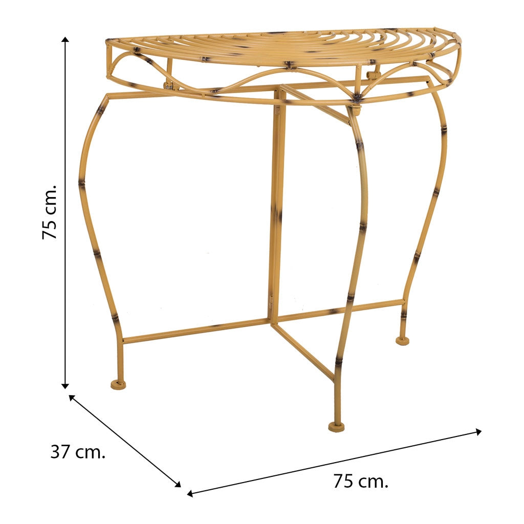 Mobile da ingresso in ferro battuto giallo 75x37x75h