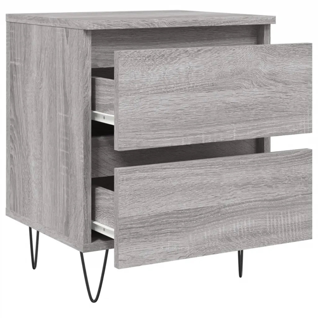 Comodini 2pz-Set di 2 Tavolino da notte Grigio Sonoma 40x35x50 cm in Legno Multistrato 362267