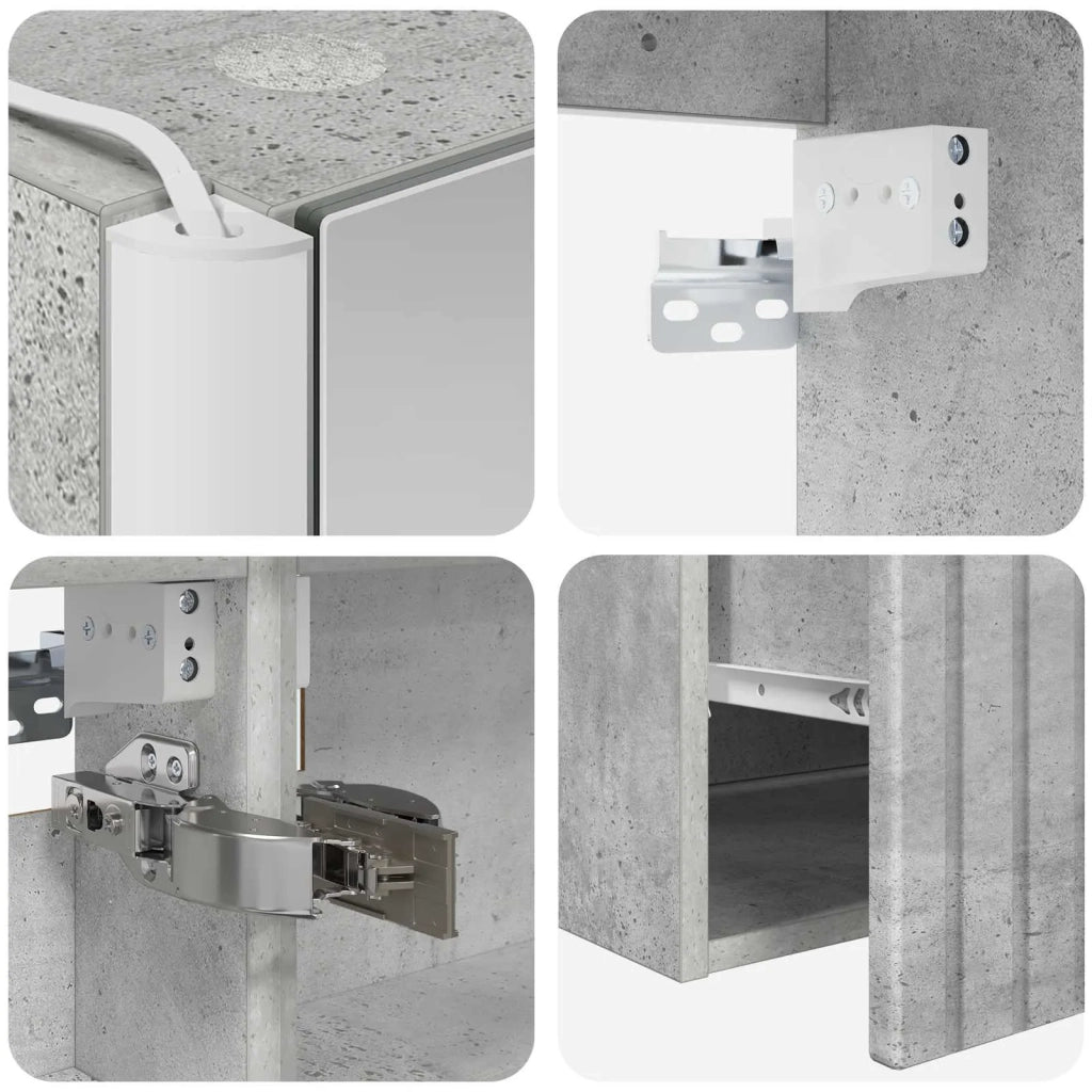 Set di Armadi da Bagno 4 pz Grigio Cemento Legno ingegnerizzato 3406666