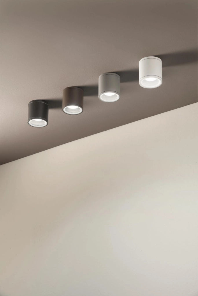 PLAFONIERA PER ESTERNI JUBO 1 LUCE ATTACCO GU10 NERO D.9CM
