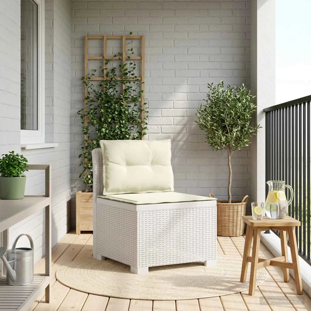 Divano da esterno-Divano da Giardino a 1 Posto con Cuscini Aspetto Rattan PP 473982