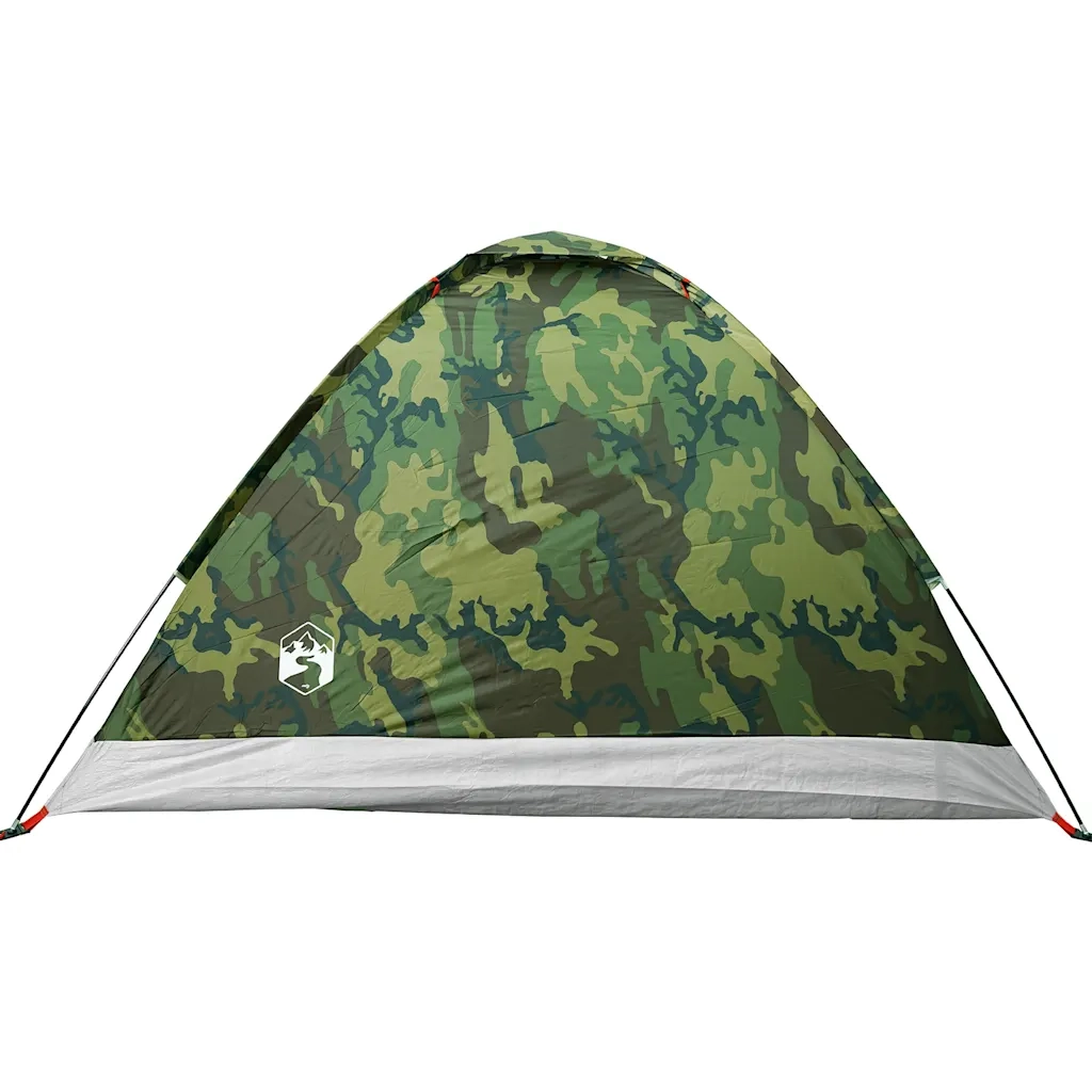 Tenda da Campeggio a Cupola 4 Persone-Tenda per Escursionismo Mimetica Impermeabile 144396