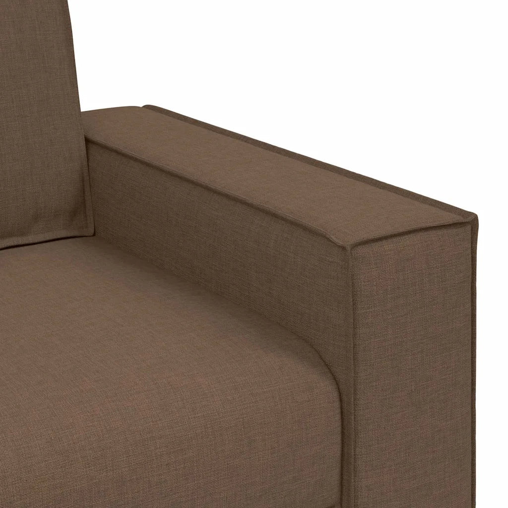 Divano a 3 Posti-Sofa 3 Posti Marrone 180 cm Tessuto