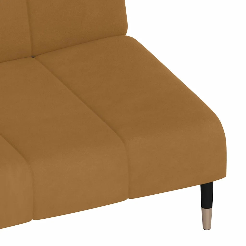 Divano Letto a 2 Posti-Sofa Letto 2 Posti-Daybed Marrone in Velluto 634036
