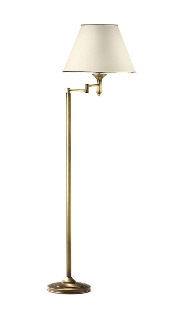 Lampada da terra regolabile ottone patinato ecru Jupiter
