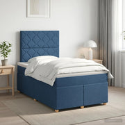 Letto box spring con materasso Blu 120 x 200 cm Tessuto 3453871