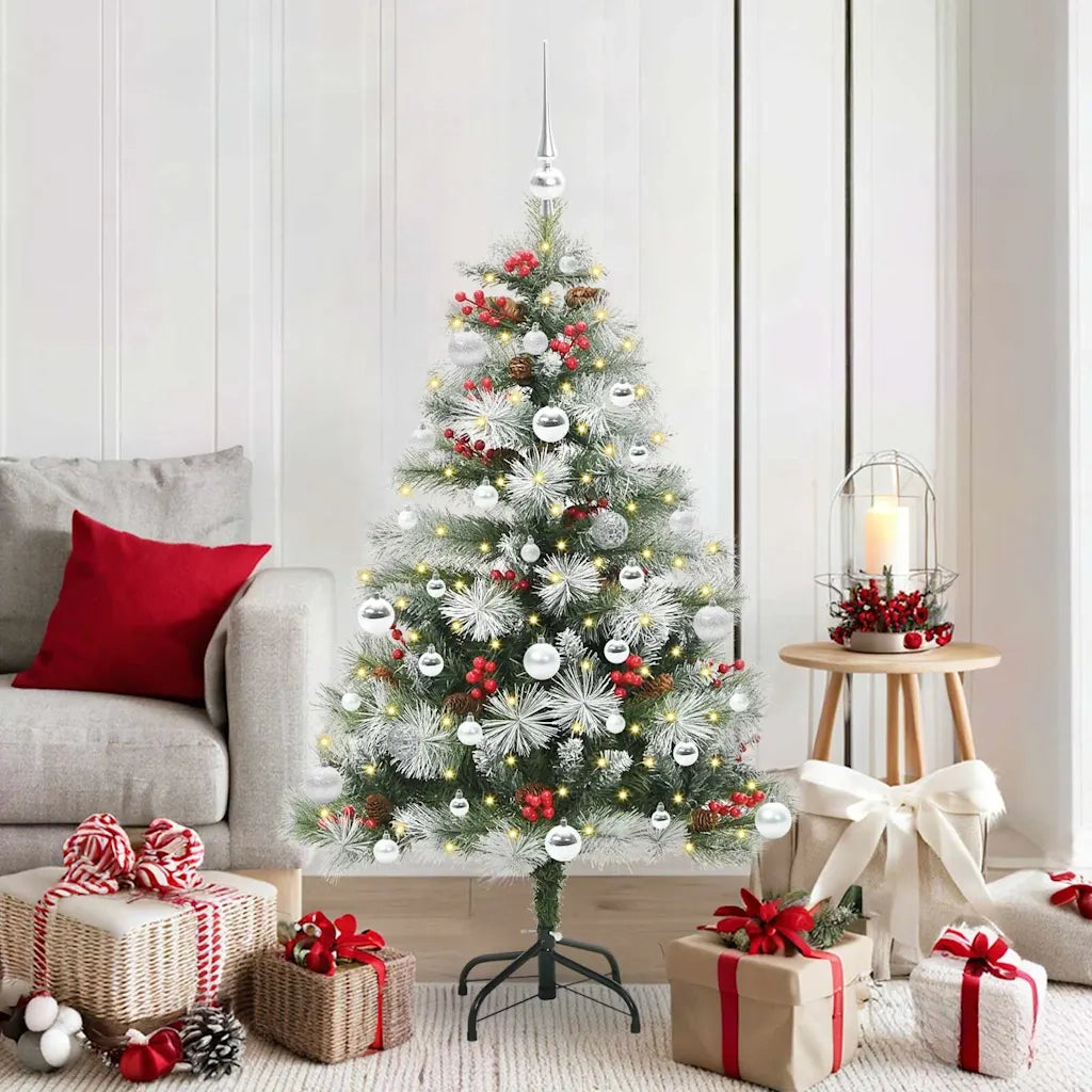 Albero di Natale artificiale Verde e bianco 150 cm 3395175