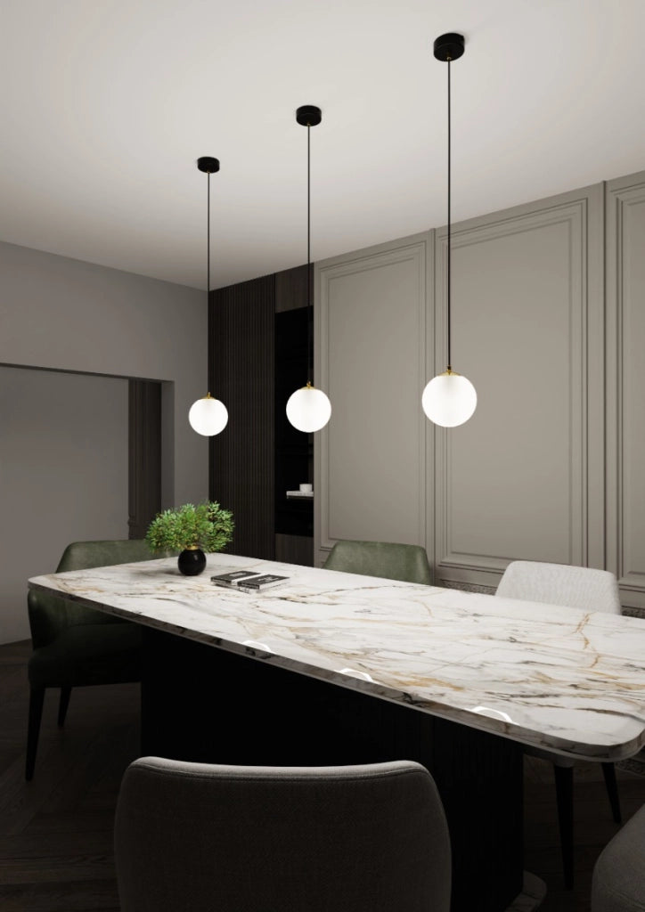Lampada sospesa Emibig Royal vetro bianco oro E14 Ø14