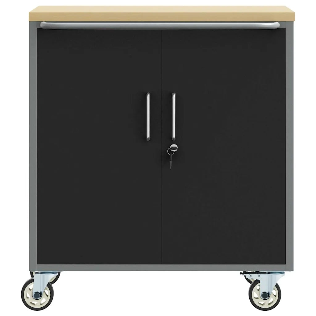 Banco da lavoro con lo scaffale Nero e Grigio 75 x 45 x 85 cm 4103485