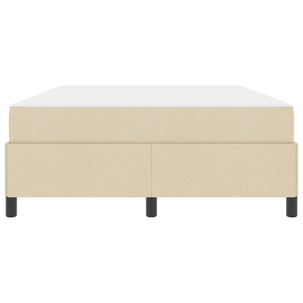 Letto a molle con materasso Crema 140 x 190 cm Tessuto