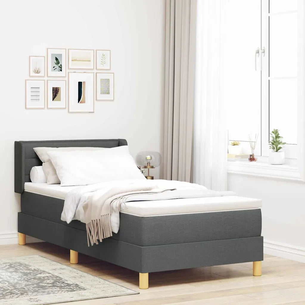 Letto a molle con materasso Grigio scuro 200 x 90 cm Tessuto 3341210