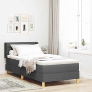 Letto a molle con materasso Grigio scuro 200 x 90 cm Tessuto 3341210
