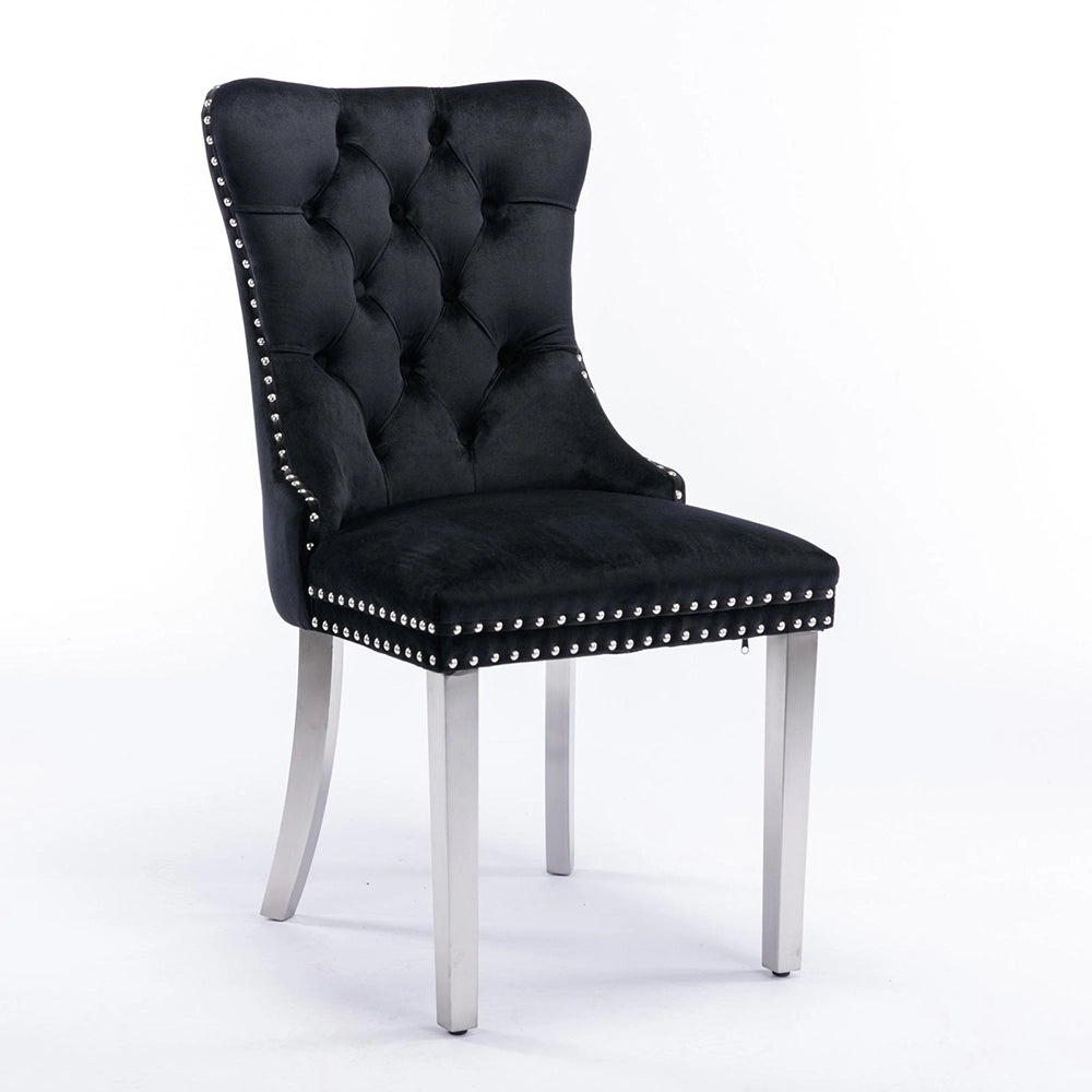 Set 2 sedie Nikki - Xylo - velluto nero gambe cromate