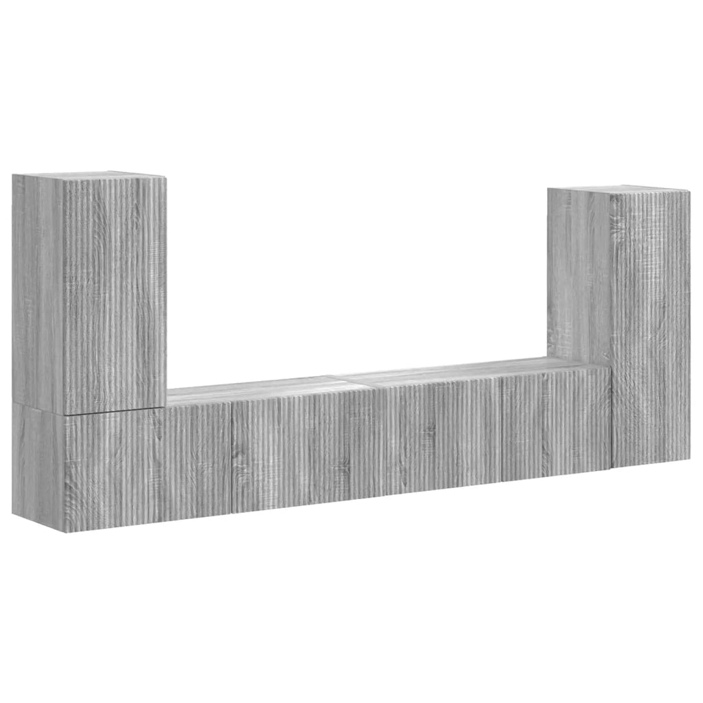 Set mobile TV 4 pcs Grigio Sonoma Legno multistrato 3409120