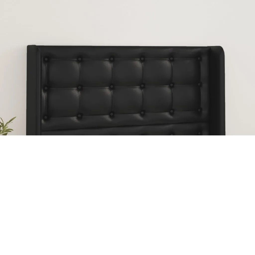 Testiera ad Orecchio-Testata con Orecchie Nera 103x16x118/128 cm in Similpelle 202607