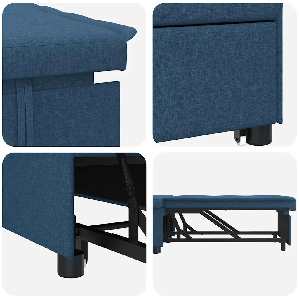Divano Letto Estraibile Blu 194 x 50 x 82 cm Tessuto 42008589