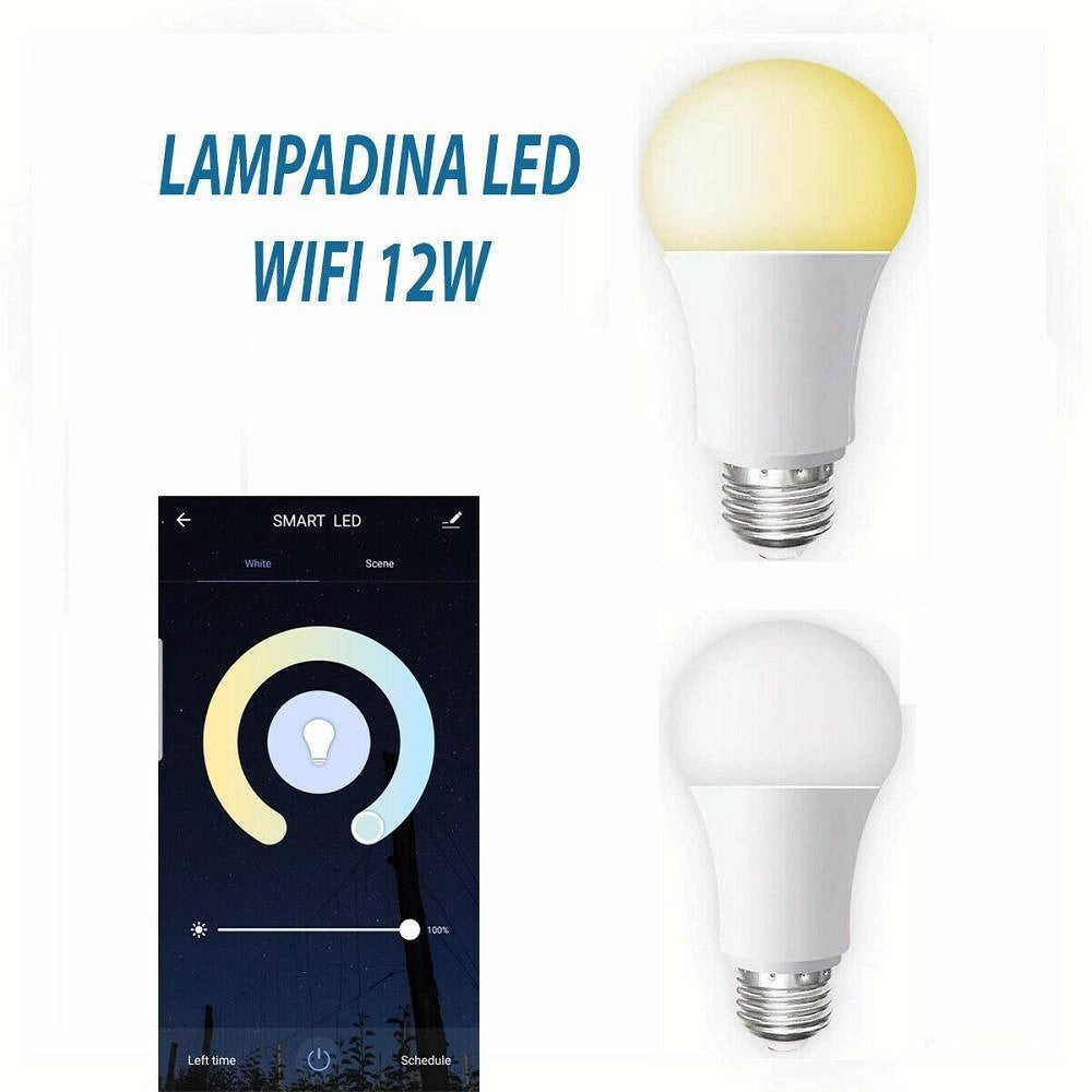 Trade Shop - Lampadina Smart Led Wifi E27 12w 2700k 6400k Dimmerabile Ios Android Alexa Google -
