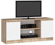 Mobile TV AKORD Sonoma Quercia 120 cm 2 ante inserto frontale Bianco 120x40x55 cm
