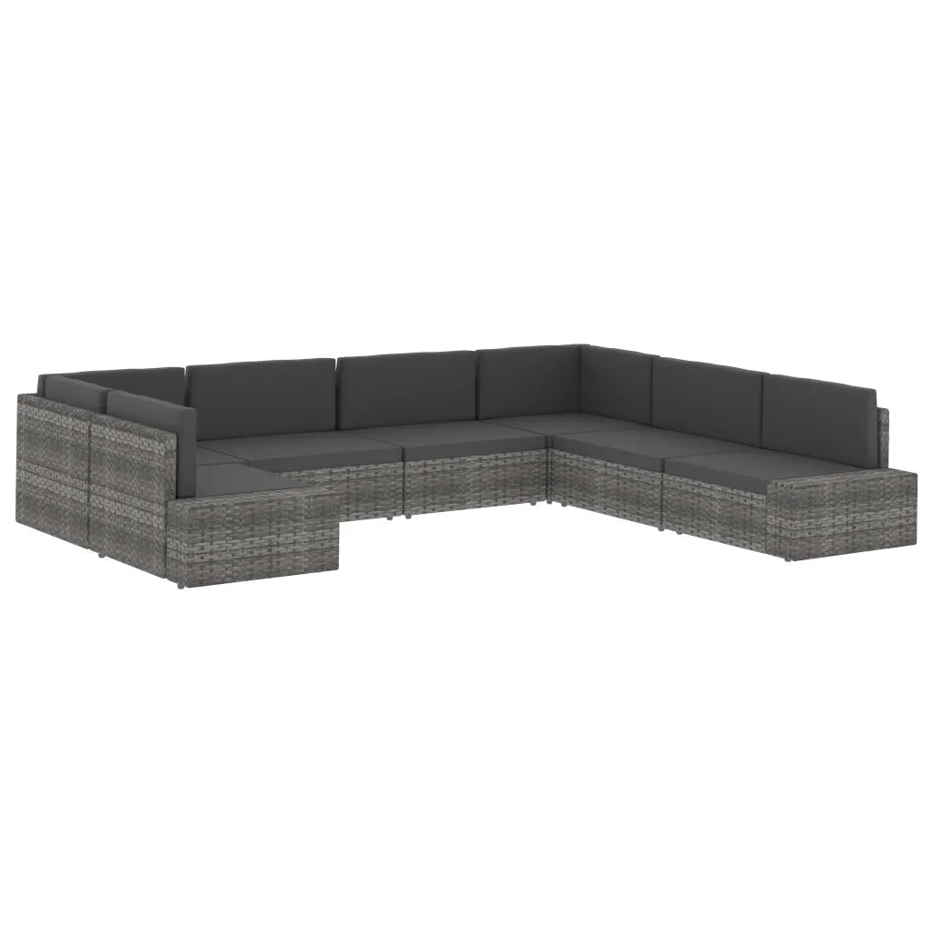 Seduta Centrale Modulare in Polyrattan Nero 49498