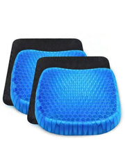 Set 2 Pezzi Cuscino Gel per Sedute Prolungate 37x30x4 cm Ergonomico