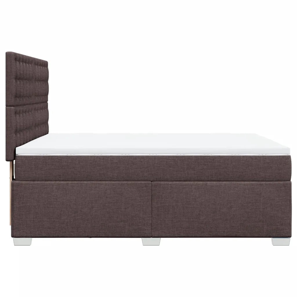 Giroletto a Molle con Materasso Marrone Scuro 160x200cm Tessuto 3290556