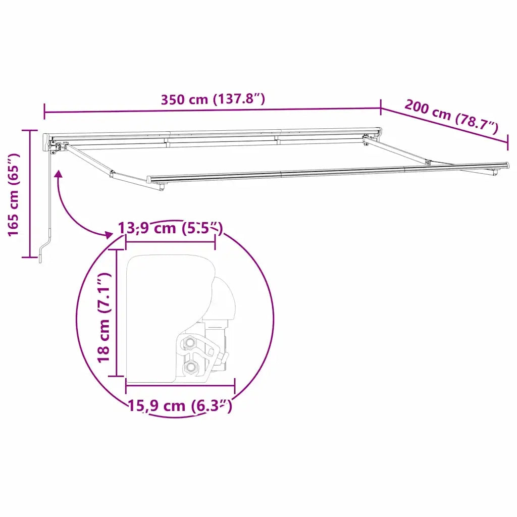 Struttura della tenda Regolabile Bianco 3,5 x 2 m Acciaio 42002524