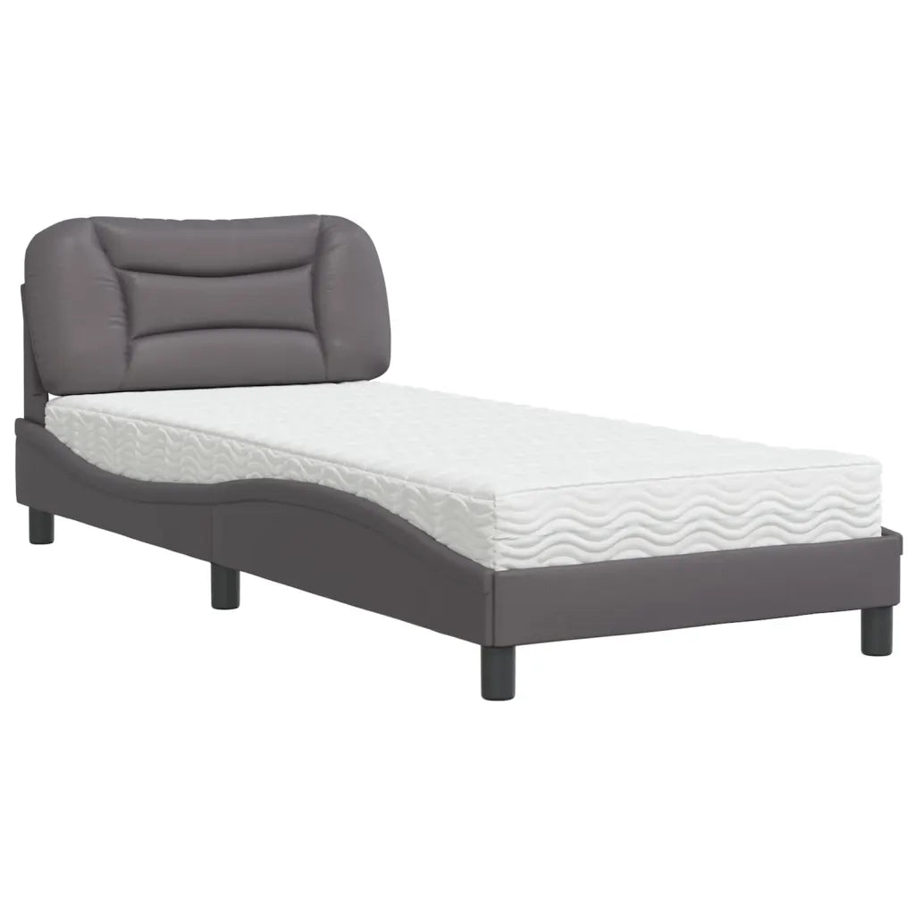 Letto con Materasso Hvar Grgio 80x200 cm in Similpelle