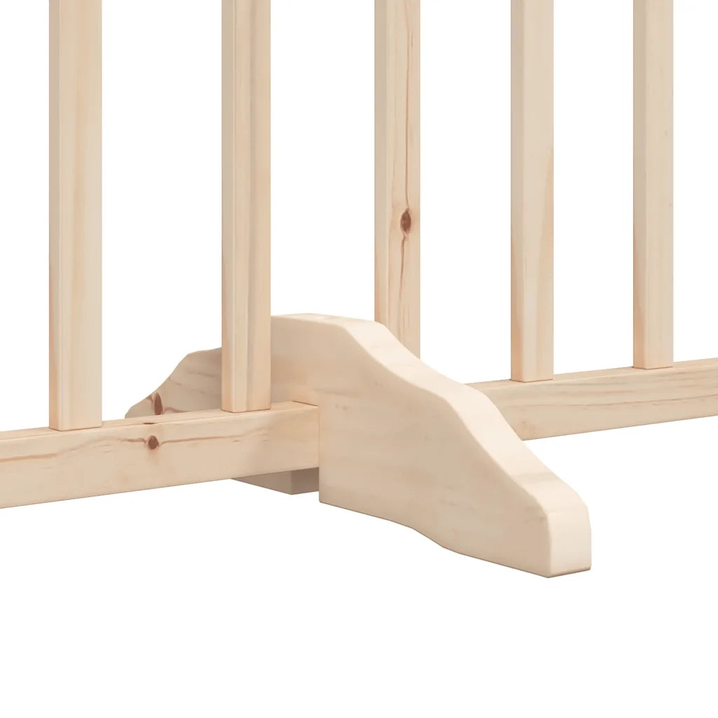 Cancello per Cani con Porta Pieghevole 9 Pannelli 450 cm Pioppo CFW4786073
