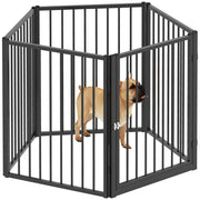 Recinto per Cani 5 Pannelli ¨C zephmum ¨C Nero Pieghevole
