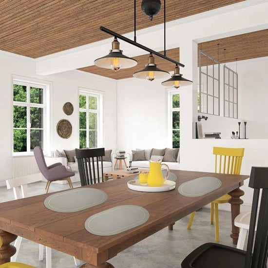 Set di placemats e sottopanchine da 6 - antiscivolo - resistenti al calore - impermeabili - acqua - per casa e ristorante - verde grigio